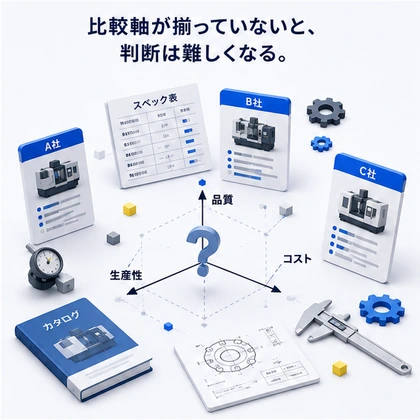 工作機械選定における比較軸の整理イメージ